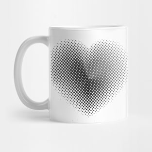 Angle Gradient on Halftone Heart (White) NOIR Mug